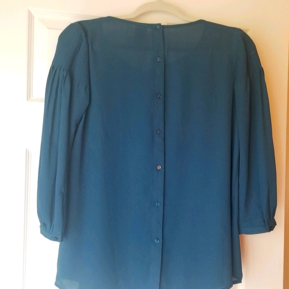 Small Blouse Lauren Conrad LC Teal Top - Picture 4 of 4